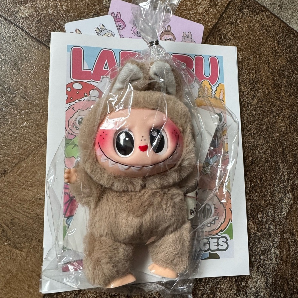 Toffee Light Brown Lafufu Fake Labubu with extras